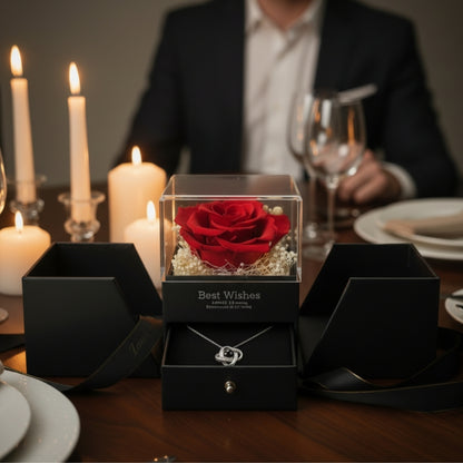 Eternal Rose & “I Love You” Necklace